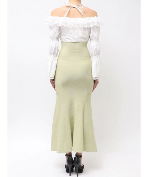 RESEXXY（リゼクシー）の「レースドッキングマーメイドニットワンピース（ワンピース・レディース・チャコールグレー/ベージュ/ミント・FREE）」の7枚目の写真