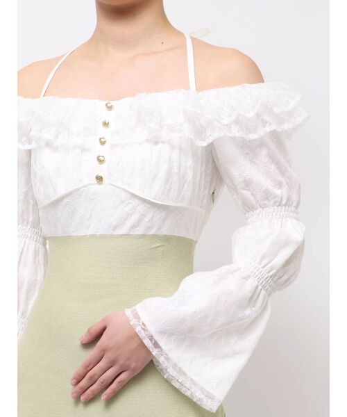 RESEXXY（リゼクシー）の「レースドッキングマーメイドニットワンピース（ワンピース・レディース・チャコールグレー/ベージュ/ミント・FREE）」の9枚目の写真