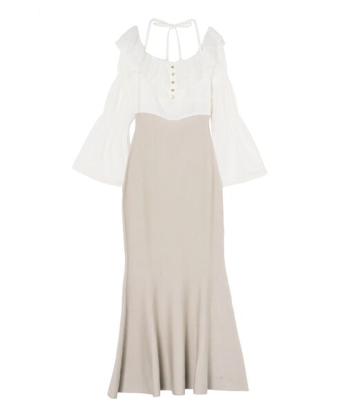 RESEXXY（リゼクシー）の「レースドッキングマーメイドニットワンピース（ワンピース・レディース・チャコールグレー/ベージュ/ミント・FREE）」の16枚目の写真