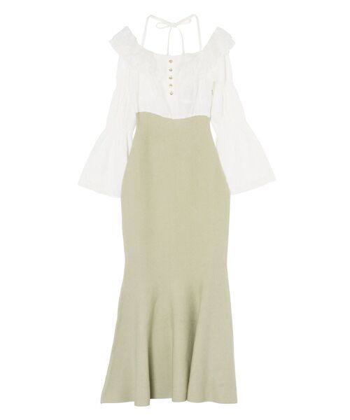 RESEXXY（リゼクシー）の「レースドッキングマーメイドニットワンピース（ワンピース・レディース・チャコールグレー/ベージュ/ミント・FREE）」の17枚目の写真