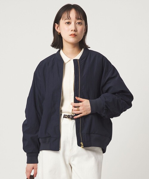 green label relaxing（グリーンレーベルリラクシング）の「コクーン MA-1（MA-1・レディース・モカ/ネイビー・38/36）」の3枚目の写真