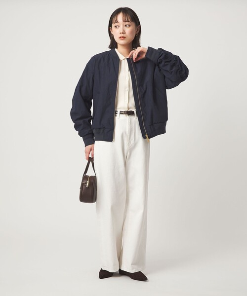 green label relaxing（グリーンレーベルリラクシング）の「コクーン MA-1（MA-1・レディース・モカ/ネイビー・38/36）」の5枚目の写真