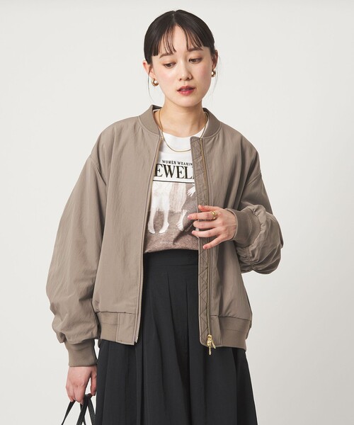 green label relaxing（グリーンレーベルリラクシング）の「コクーン MA-1（MA-1・レディース・モカ/ネイビー・38/36）」の7枚目の写真