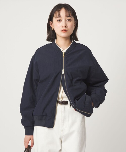 green label relaxing（グリーンレーベルリラクシング）の「コクーン MA-1（MA-1・レディース・モカ/ネイビー・38/36）」の11枚目の写真