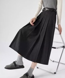 blackdia ocean ミモレ ベルト付 プリーツ ロング スカート