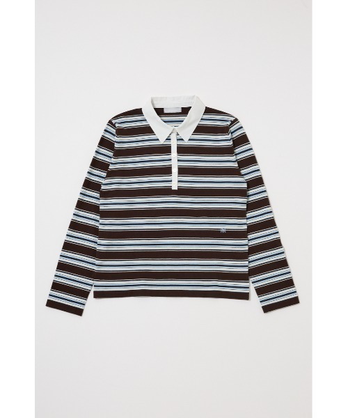 MOUSSY(マウジー)の「BORDER POLO KNIT Tシャツ(ポロシャツ・レディース・ホワイト/ブラウン/ネイビー・FREE)」の22枚目の写真