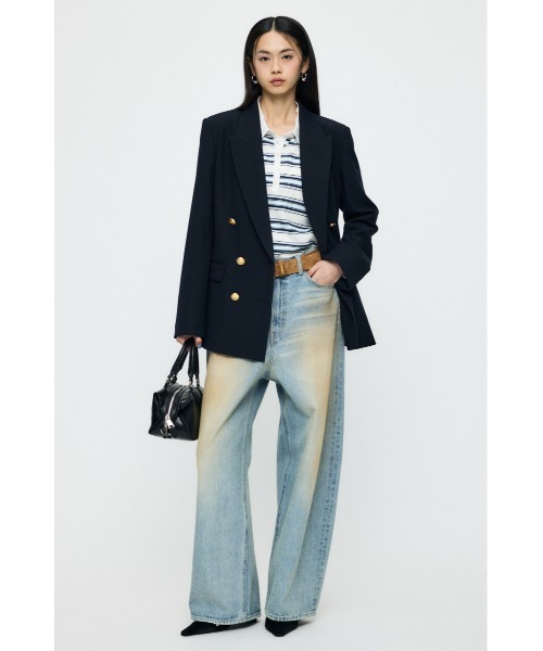 MOUSSY(マウジー)の「BORDER POLO KNIT Tシャツ(ポロシャツ・レディース・ホワイト/ブラウン/ネイビー・FREE)」の19枚目の写真