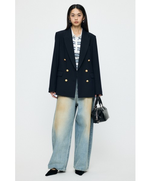 MOUSSY(マウジー)の「BORDER POLO KNIT Tシャツ(ポロシャツ・レディース・ホワイト/ブラウン/ネイビー・FREE)」の20枚目の写真