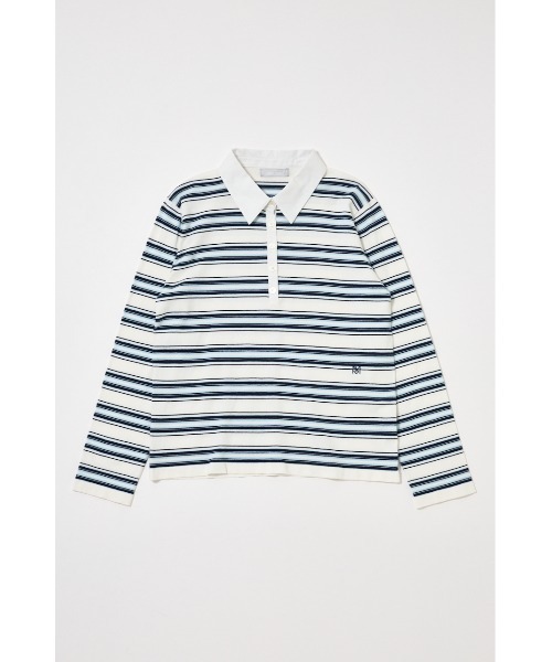 MOUSSY(マウジー)の「BORDER POLO KNIT Tシャツ(ポロシャツ・レディース・ホワイト/ブラウン/ネイビー・FREE)」の21枚目の写真