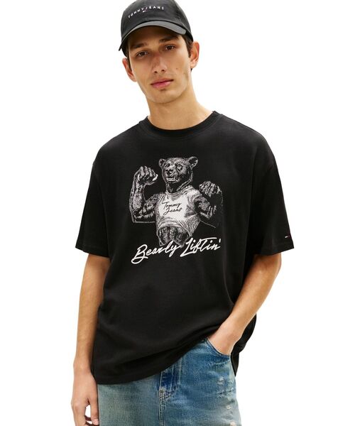tommy jeans（トミー ジーンズ）の「リラックスフィットベアプリントショートスリーブTシャツ（Tシャツ/カットソー・メンズ・ホワイト/ブラック・MEDIUM/LARGE/X-SMALL/X-LARGE/SMALL）」の2枚目の写真