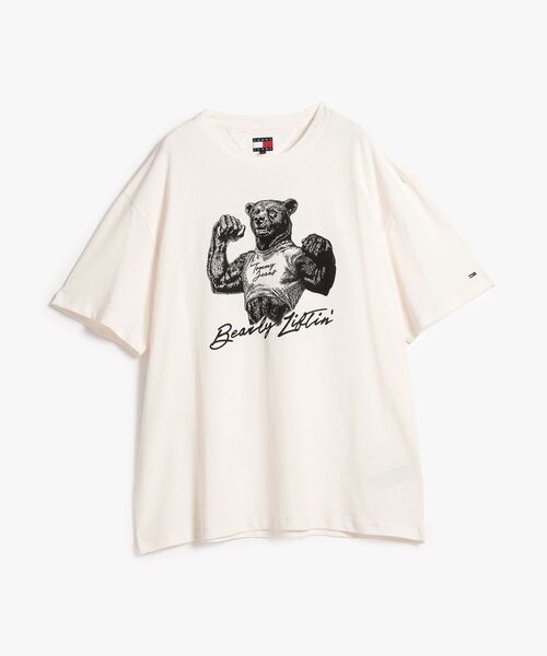 tommy jeans（トミー ジーンズ）の「リラックスフィットベアプリントショートスリーブTシャツ（Tシャツ/カットソー・メンズ・ホワイト/ブラック・MEDIUM/LARGE/X-SMALL/X-LARGE/SMALL）」の4枚目の写真