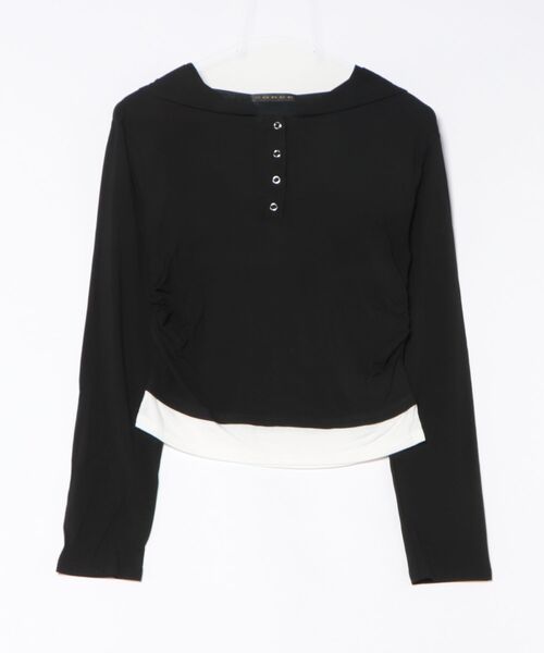GORGE(ゴージ)の「《ヘンリーネック×フード付き》レイヤードカットソー/春秋/全3色(Tシャツ/カットソー・レディース・ブラック/その他/チャコール・F)」の20枚目の写真