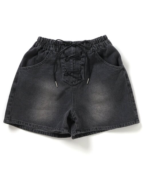 algy(アルジー)の「レースアップデニムショーパン(デニムパンツ・キッズ・ネイビー/サックスブルー/グレー・140/130/160/150)」の9枚目の写真