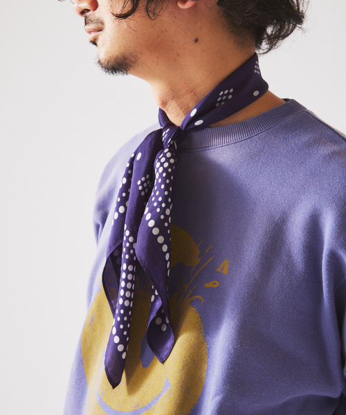 JOURNAL STANDARD relume（ジャーナルスタンダード　レリューム）の「シルクスカーフ ドットパターン（バンダナ/スカーフ・メンズ・ネイビー・FREE）」の2枚目の写真