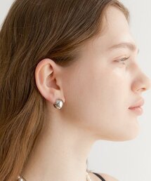 one touch ball earrings (E005_silver medium)