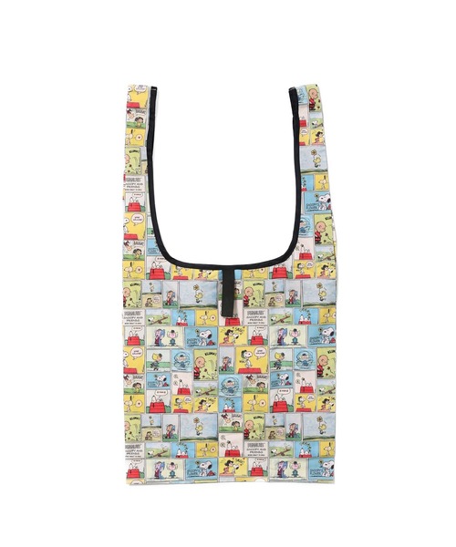 FRUIT OF THE LOOM（フルーツオブザルーム）の「FTL x PEANUTS エコバッグS2 / ピーナッツ コラボ コミック 総柄プリント（エコバッグ/サブバッグ・メンズ・イエロー・FREE）」の2枚目の写真