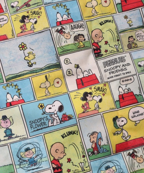 FRUIT OF THE LOOM（フルーツオブザルーム）の「FTL x PEANUTS エコバッグS2 / ピーナッツ コラボ コミック 総柄プリント（エコバッグ/サブバッグ・メンズ・イエロー・FREE）」の5枚目の写真