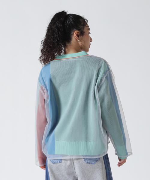 AULA AILA(アウラアイラ)の「AULA AILA(アウラ アイラ)別注チュールレイヤードカーディガン(カーディガン/ボレロ・レディース・ブラック/モスグリーン・F)」の8枚目の写真