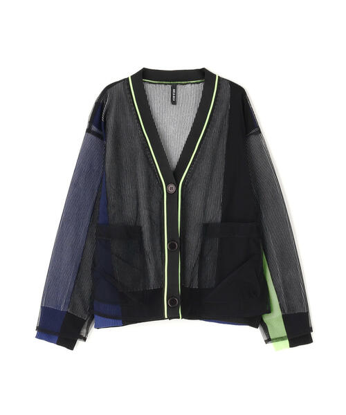 AULA AILA(アウラアイラ)の「AULA AILA(アウラ アイラ)別注チュールレイヤードカーディガン(カーディガン/ボレロ・レディース・ブラック/モスグリーン・F)」の1枚目の写真