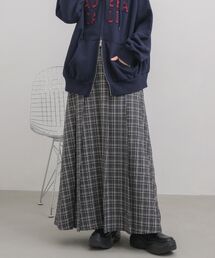 チェックプリーツロングSK