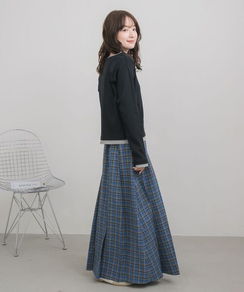 RETRO GIRL（レトロガール）の「チェックプリーツロングSK（スカート・レディース・ブルー系その他2/ブラック系その他2・FREE）」の4枚目の写真