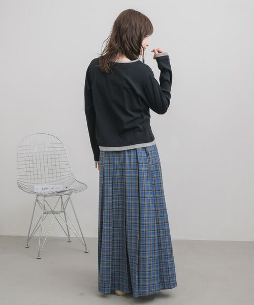 RETRO GIRL（レトロガール）の「チェックプリーツロングSK（スカート・レディース・ブルー系その他2/ブラック系その他2・FREE）」の5枚目の写真