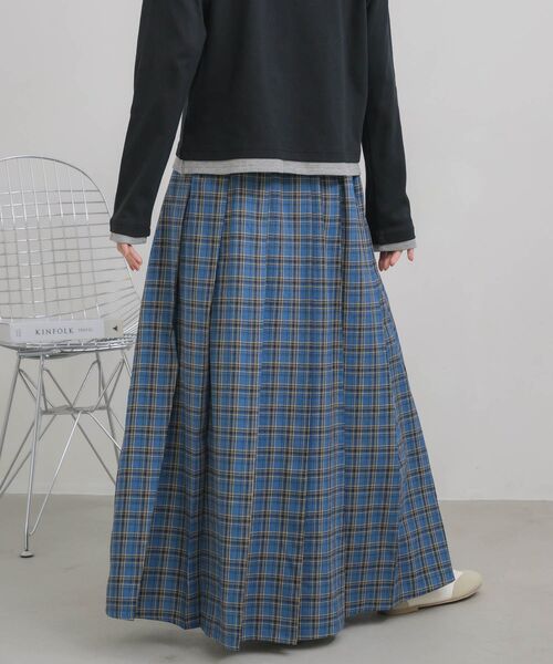 RETRO GIRL（レトロガール）の「チェックプリーツロングSK（スカート・レディース・ブルー系その他2/ブラック系その他2・FREE）」の9枚目の写真