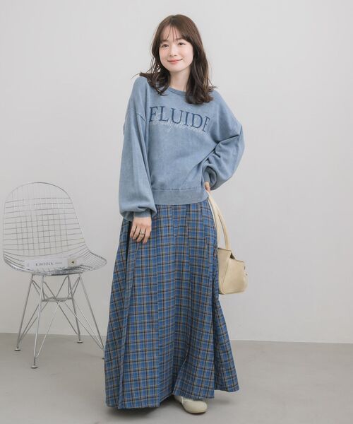 RETRO GIRL（レトロガール）の「チェックプリーツロングSK（スカート・レディース・ブルー系その他2/ブラック系その他2・FREE）」の19枚目の写真