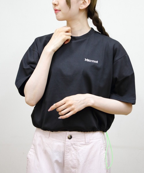 MARMOT（マーモット）の「Marmot/マーモット　クロップドコードTEE　Cropped Cord T-Shirts（Tシャツ/カットソー・レディース・ホワイト/ブラック/グリーン・M）」の2枚目の写真