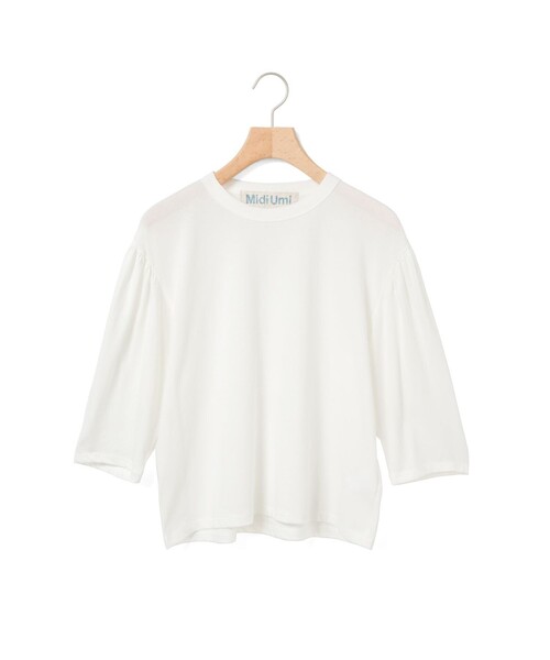MidiUmi（ミディウミ）の「MidiUmi ボリュームスリーブプルオーバー（Tシャツ/カットソー・レディース・ベージュ/グリーン/オフホワイト/ブラック・FREE）」の5枚目の写真
