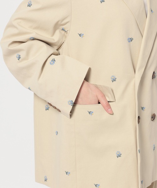 LOWRYS FARM(ローリーズファーム)の「C/Nシシュウダブルジャケット 655805(その他アウター・レディース・ベージュ・FREE)」の7枚目の写真