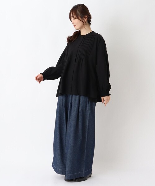 one'sterrace(ワンズテラス)の「コットン長袖ピンタックブラウス(シャツ/ブラウス・レディース・アイボリー系8/ネイビー系5/ブラック系8/その他・02)」の14枚目の写真