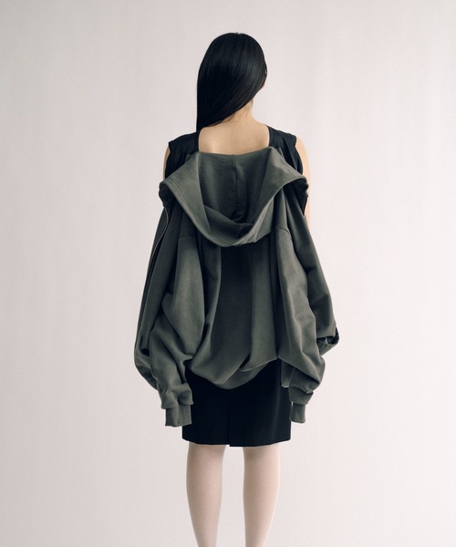 KEISUKEYOSHIDA(ケイスケヨシダ)の「Parka (sleeveless lining)(パーカー・レディース・グレー/ブラック・FREE)」の6枚目の写真
