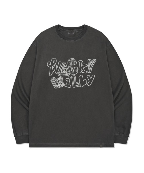 Wacky WiLLy(ワッキーウィリー)の「PIGMENT WASHED LONG SLEEVE(Tシャツ/カットソー・メンズ・チャコールグレー・LARGE/MEDIUM/SMALL)」の1枚目の写真