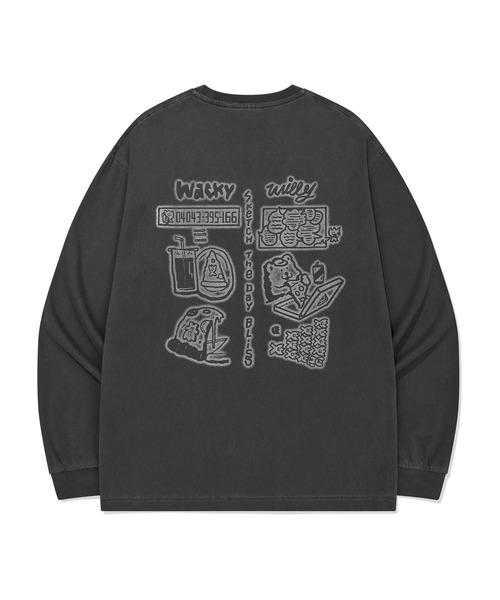 Wacky WiLLy(ワッキーウィリー)の「PIGMENT WASHED LONG SLEEVE(Tシャツ/カットソー・メンズ・チャコールグレー・LARGE/MEDIUM/SMALL)」の2枚目の写真