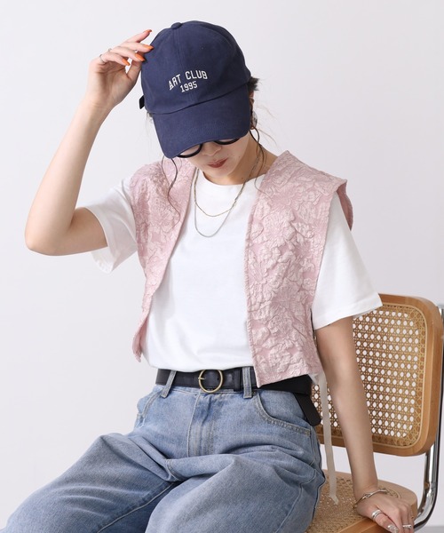 OMNES(オムネス)の「ふくれジャガードベスト Tシャツセット 半袖(Tシャツ/カットソー・レディース・ホワイト/ブラック・FREE)」の10枚目の写真