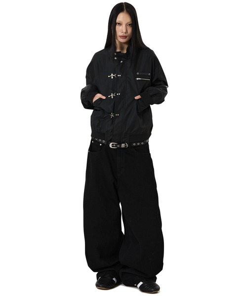 OY(オーワイ)の「『OY/オーワイ』SCRIPTED WIDE VOLUME PANTS/スクリプテッドワイドボリューム パンツ(デニムパンツ・メンズ・ブラック・L/M/S)」の5枚目の写真