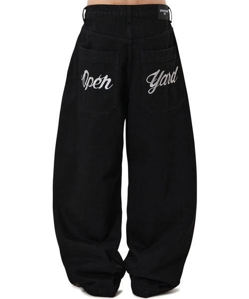 OY(オーワイ)の「『OY/オーワイ』SCRIPTED WIDE VOLUME PANTS/スクリプテッドワイドボリューム パンツ(デニムパンツ・メンズ・ブラック・L/M/S)」の4枚目の写真