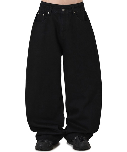 OY(オーワイ)の「『OY/オーワイ』SCRIPTED WIDE VOLUME PANTS/スクリプテッドワイドボリューム パンツ(デニムパンツ・メンズ・ブラック・L/M/S)」の2枚目の写真