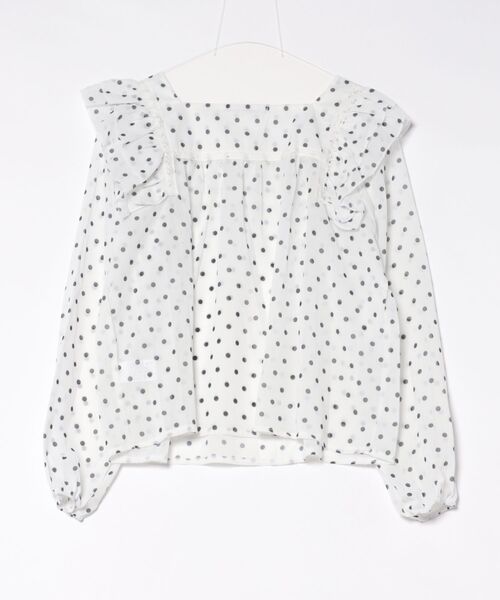 Ritzy（リッツィー）の「ドット柄シアーバルーンスリーブブラウス（シャツ/ブラウス・レディース・ホワイト・LARGE/MEDIUM）」の7枚目の写真