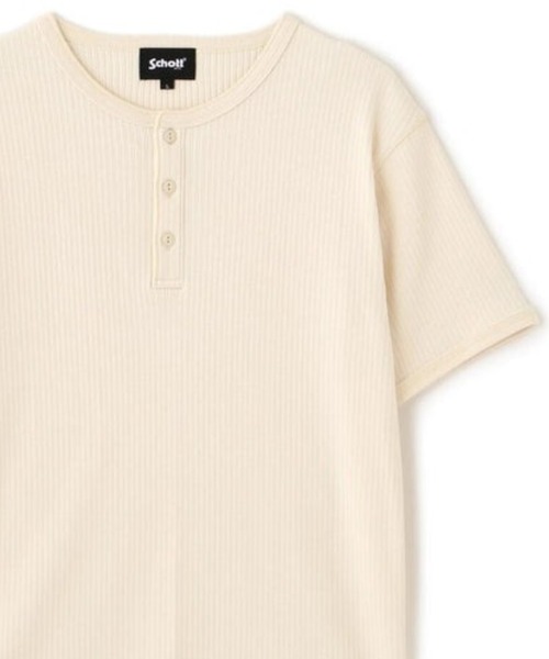 schott(ショット)の「Schott ARMY RIB HENLEY T-SHIRT(Tシャツ/カットソー・メンズ・ナチュラル/チャコール・M/L/XL)」の2枚目の写真