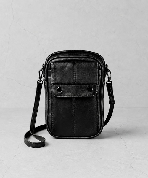 CALIFORNIA OUTFITTERS(カリフォルニア アウトフィッターズ)の「3C23_sz ラム革 ミニ レザー ショルダーバッグ(ショルダーバッグ・メンズ・ブラック・ONESIZE)」の12枚目の写真