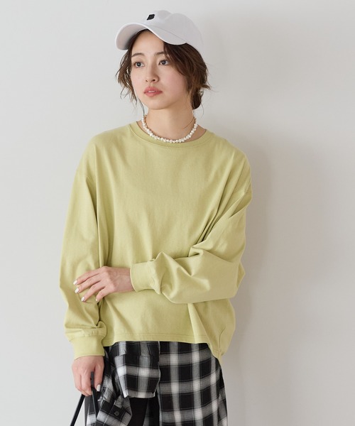 HEART MARKET(ハートマーケット)の「ワイドなうしろふんわりプルオーバー(Tシャツ/カットソー・レディース・ブラック/ライム/ベージュ系/ホワイト/ナチュラル/グレー系・FREE)」の6枚目の写真