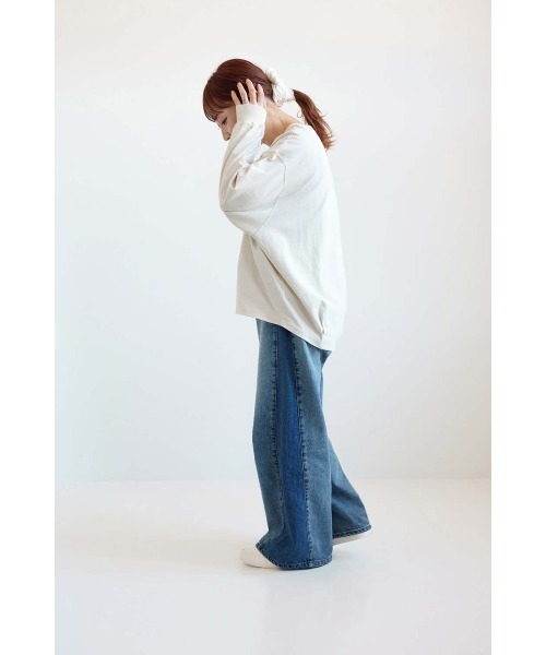 HEART MARKET(ハートマーケット)の「ワイドなうしろふんわりプルオーバー(Tシャツ/カットソー・レディース・ブラック/ライム/ベージュ系/ホワイト/ナチュラル/グレー系・FREE)」の22枚目の写真
