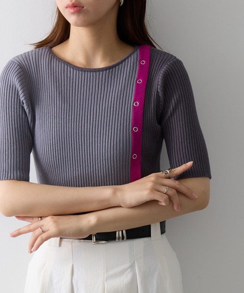 MAISON BREEZE reveur（メゾンブリーズレヴール）の「【MAISON BREEZE reveur】ウォッシャブル 配色ニットプルオーバー trc（ニット/セーター・レディース・ブラウン/ブラック/グレー・FREE）」の10枚目の写真
