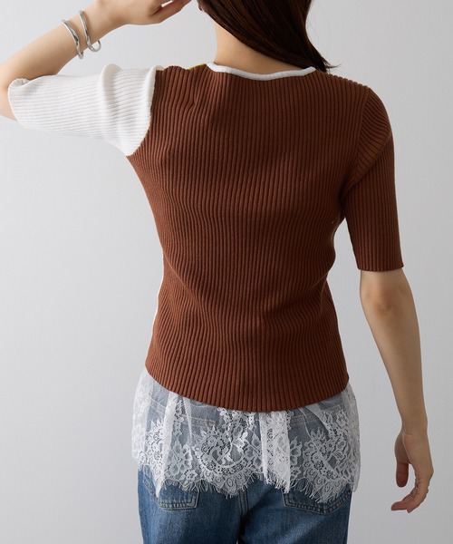 MAISON BREEZE reveur（メゾンブリーズレヴール）の「【MAISON BREEZE reveur】ウォッシャブル 配色ニットプルオーバー trc（ニット/セーター・レディース・ブラウン/ブラック/グレー・FREE）」の19枚目の写真