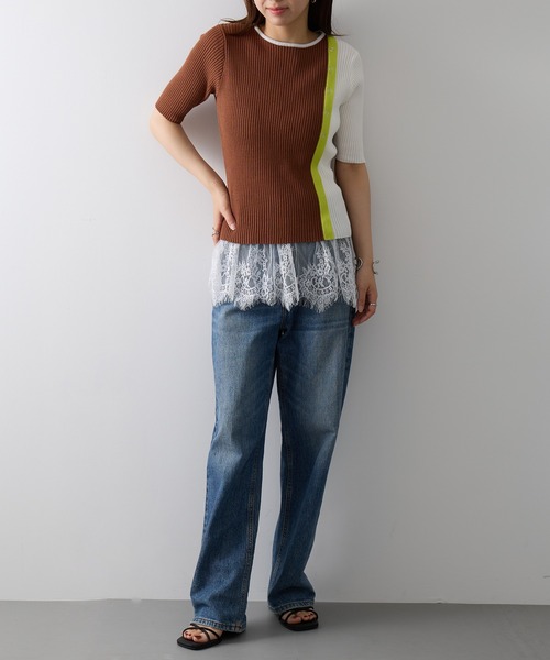 MAISON BREEZE reveur（メゾンブリーズレヴール）の「【MAISON BREEZE reveur】ウォッシャブル 配色ニットプルオーバー trc（ニット/セーター・レディース・ブラウン/ブラック/グレー・FREE）」の21枚目の写真