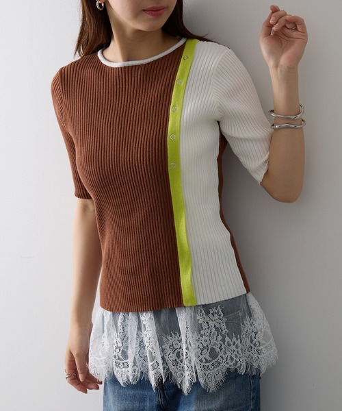 MAISON BREEZE reveur（メゾンブリーズレヴール）の「【MAISON BREEZE reveur】ウォッシャブル 配色ニットプルオーバー trc（ニット/セーター・レディース・ブラウン/ブラック/グレー・FREE）」の18枚目の写真