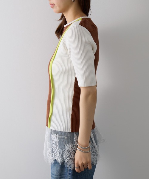 MAISON BREEZE reveur（メゾンブリーズレヴール）の「【MAISON BREEZE reveur】ウォッシャブル 配色ニットプルオーバー trc（ニット/セーター・レディース・ブラウン/ブラック/グレー・FREE）」の20枚目の写真