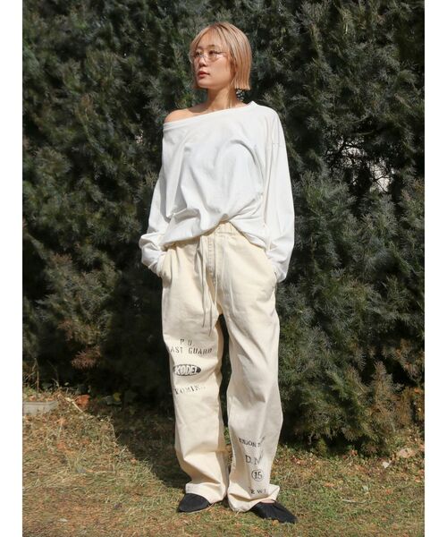 Ungrid(アングリッド)の「PAYDAY別注 ステンシルデザインラフパンツ(その他パンツ・レディース・アイボリー・FREE)」の8枚目の写真